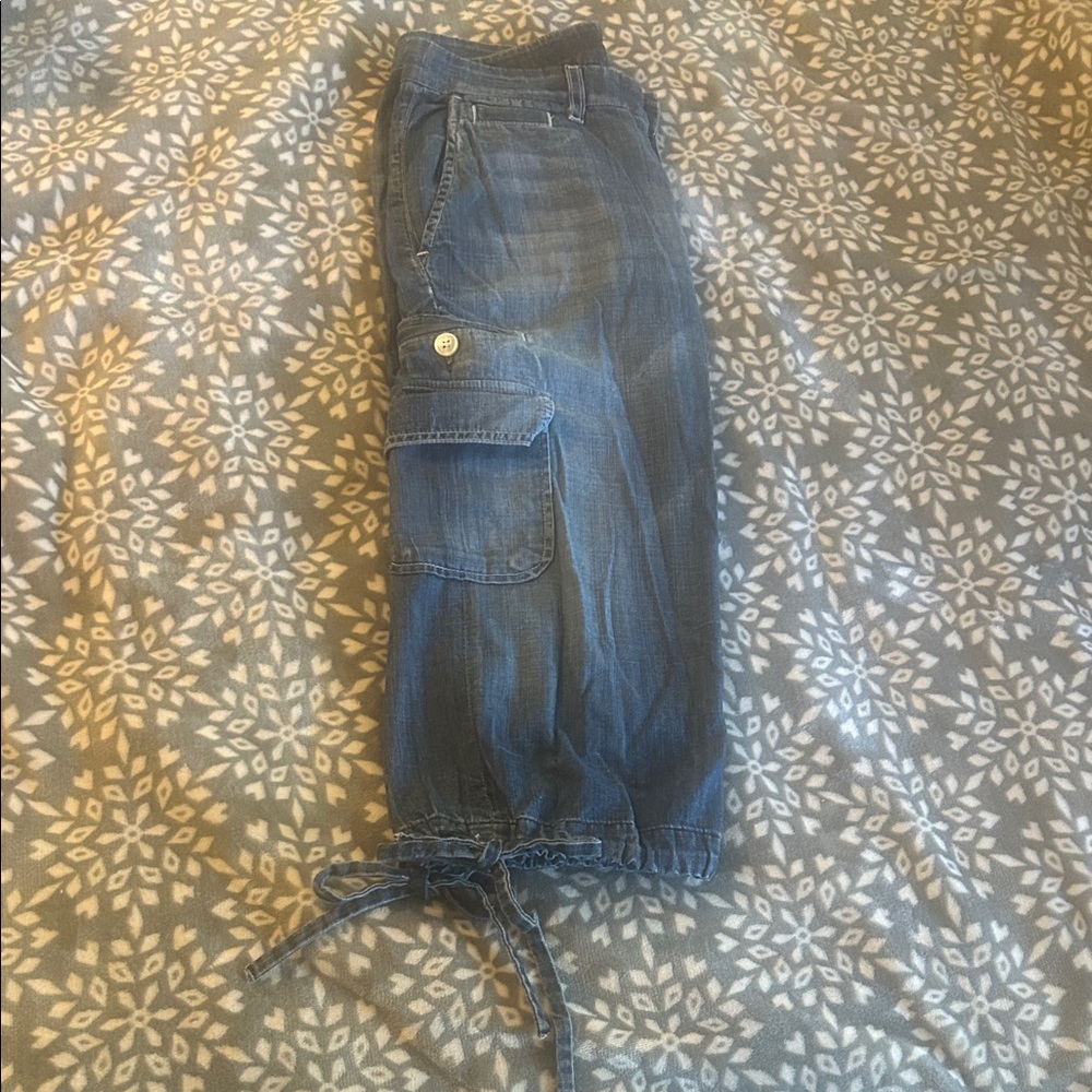 7 For All Mankind Blue Cropped Jeans - Picture 5 of 6